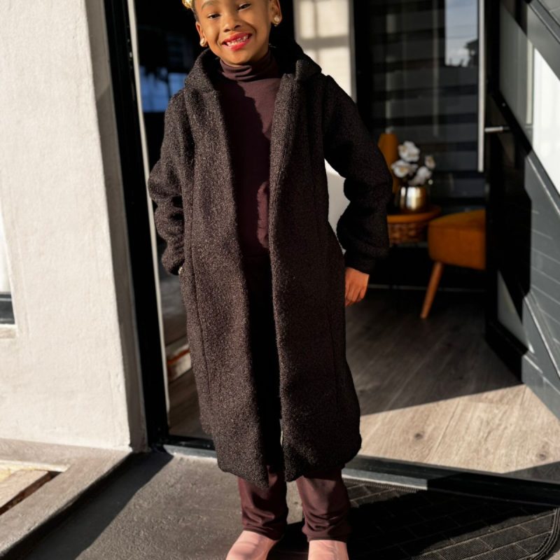 Girls Black Wool Coat